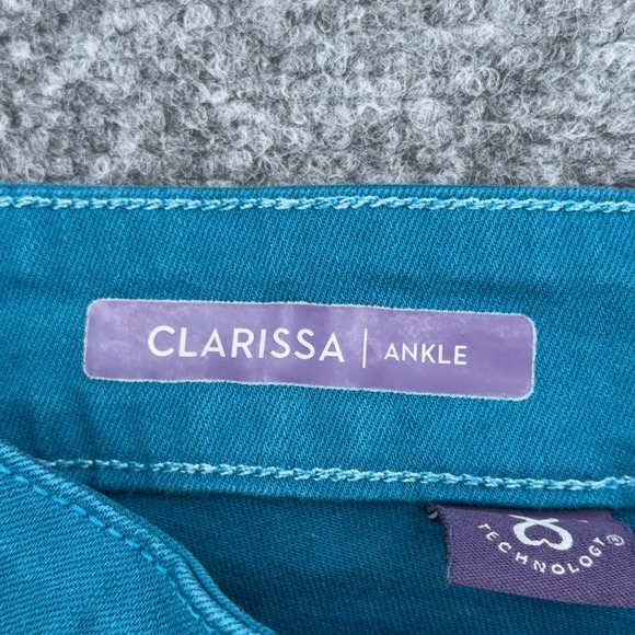 NYDJ Clarissa Ankle Jeans Teal Wash Womens Size 12P Mid Rise - Picture 4 of 8